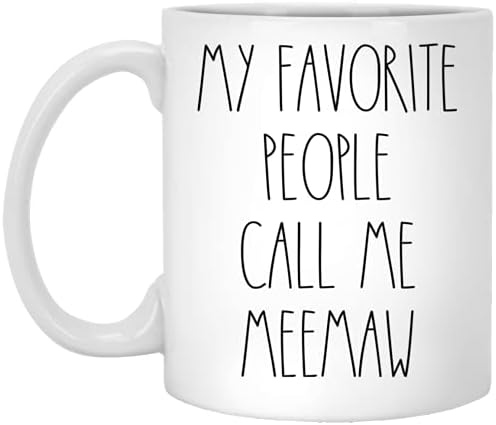 Meemaw - любимите Ми Хора ме Наричат Кафеена чаша Meemaw, В стил Meemaw Rae Dunn, В стила на Rae Dunn, На рождения си Ден - весела Коледа - Ден на Майката, чашата за Кафе Meemaw 11 грама