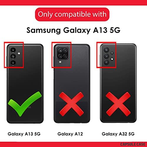 Калъф-капсула, която е съвместима за Galaxy A13 5G [Ударопрочная сверхпрочная поставка за колан със скоба за кобури, здрав калъф за телефона е черен на цвят] за Samsung Galaxy A13 5