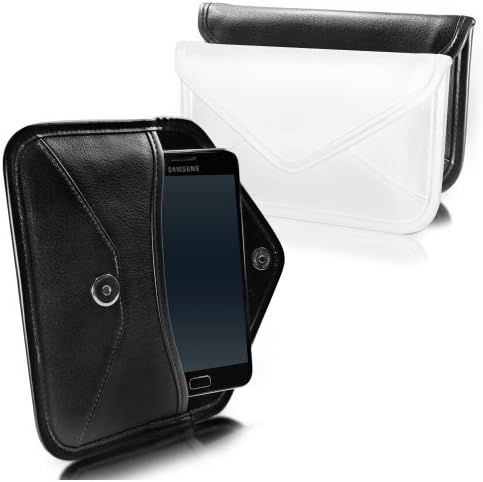 Калъф BoxWave, който е Съвместим с Samsung Galaxy S23 + - Луксозна Кожена чанта-месинджър, чанта-плик от изкуствена
