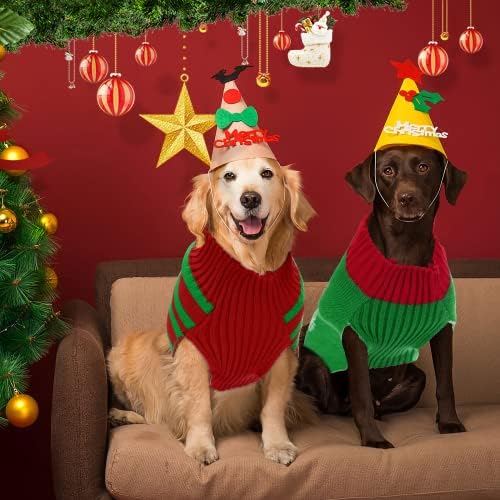 JUNEBRUSHS 4 Опаковане на Коледни Пуловери за Кучета, Коледни Празници Пуловери За Кучета, Облекло За Кутрета,
