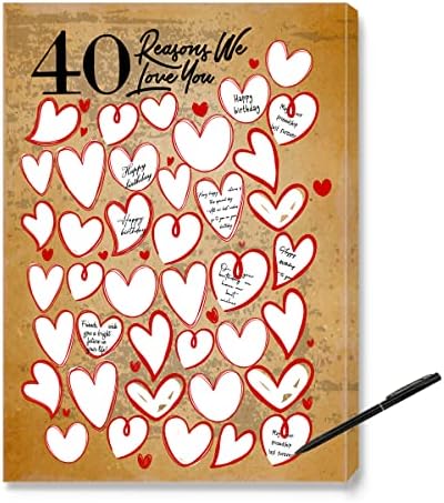 40 Причини, за които ние Ви обичаме, Платно за подарък за 40-ия рожден ден За Нея, мъже, Жени, Сестри, Приятели,