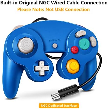 Контролер FIOTOK Gamecube, Класически жичен контролер за Wii, Nintendo Gamecube - Superior - 4 комплект (черни, черно-червено и синьо)