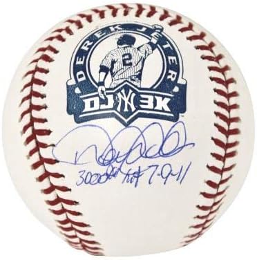 Дерек Джитър Ню Йорк Янкис, Подписано от 3000-та бейзболен хит OMLB DJ3K 7-9-11 В MLB - Бейзболни топки с автографи