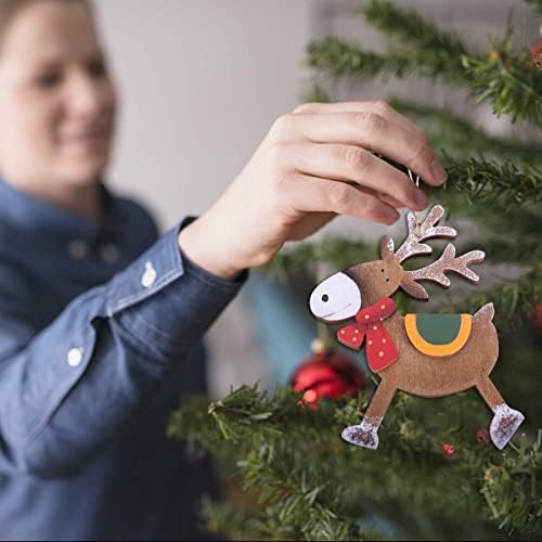 Коледна Гирлянда за стълби 20 Фута Дървени висулки с Елени за Коледни дърво коледна украса Дървени Висулки за