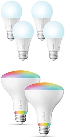 Led интелигентни електрически крушки Zigbee, съвместими с Алекса Daylight, 4 опаковки Комплект с led светлини Zigbee Smart E12 Candelabra, меняющими цвят, съвместими с Алекса, 2 опаковки