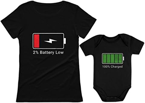 Комплект тениски за мама и бебе за Деня на Майката Tstars с нисък заряд на батерията Мама и аз