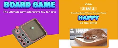 meinno Cheerble Котка Топка, игра на Дъска Порадуй своята котка, Нова настолна игра 3 в 1 за игрив котки, интерактивна