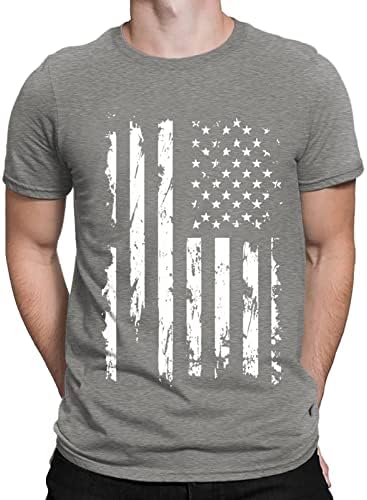 Мъжка тениска с американския Флаг в Ретро стил, Къс Ръкав, Патриотични Фланелки на Деня на Независимостта, Тренировочная