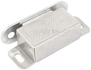 X-DREE Сребрист метален двоен магнит, магнитна ключалка за вратата на гардероба (Captura magnética doble de