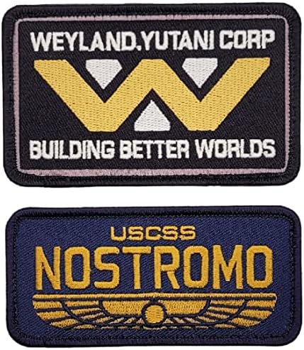 Нашивка на чужденец Weyland Yutani Nostromo U. S. C. S. S. (зашива желязо - комплект от 2 бр. -MLY7, Y8)
