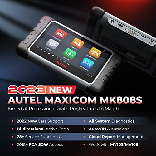 Autel MaxiCOM MK808S Инструмент на двупосочен сканиране, 28 + изхвърлянето, автоавт, Скенер за диагностика на цялата система, на 5 пъти по-бързо, Интелигентен инструмент за ска