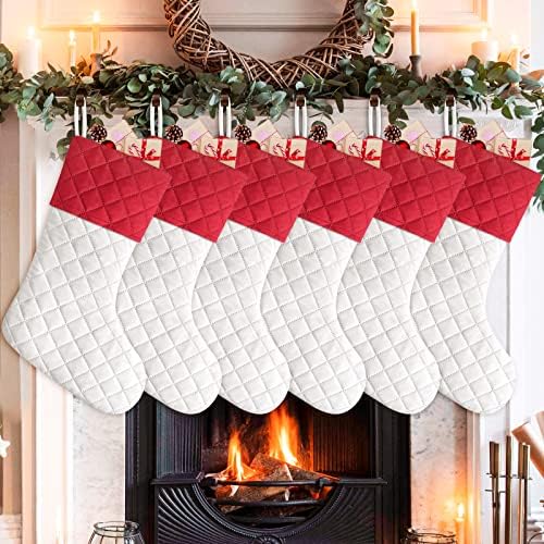 Коледни Чорапи Yoochee, 6 опаковки, Големи Чорапи 18 инча за Коледната украса, Здрав Персонализирани Коледни