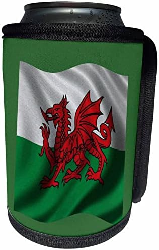 3dRose Y Ddraig Goch Welsh Flag Rugby Union v1 - Опаковки за бутилки-охладители (cc_357387_1)