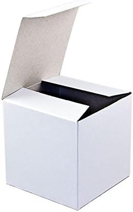 Подарък кутия от лъскава бяла хартия BestPysanky 4 x 4 x 4 см