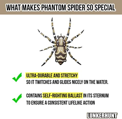 Риболовна стръв Lunkerhunt Phantom Spider за улов на костур (2 инча) | Най-реалистична Риболовна стръв с Саморегулирующимся