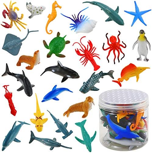 BIGNC 24 опаковки Мини-играчки-модели на морски животни В Океана, статуетка Морски Живот, Играчка за вана за