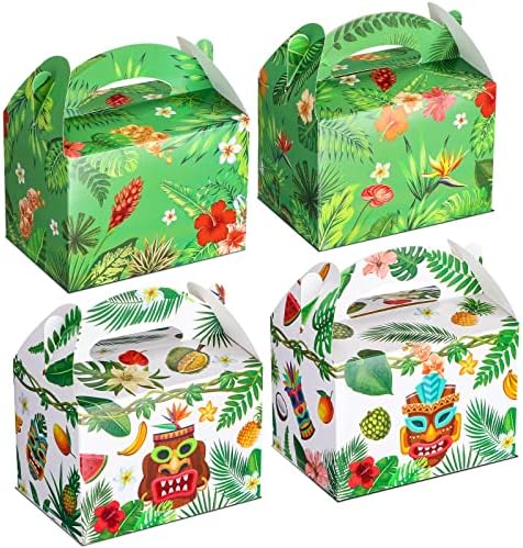 30 Бр Кутии за подаръци Luau Party, Набор от тропически подарък кутии, Хавайски Кутията за Деликатеси, Кутии