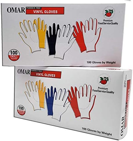 Винилови ръкавици Omar без прах в количество 100 броя