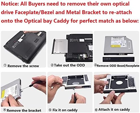 2-ри Втори Твърд диск HDD SSD Оптично Отделение Caddy Рамка Тава Скоба за Clevo P150HM P150SM P151sm P150SMA