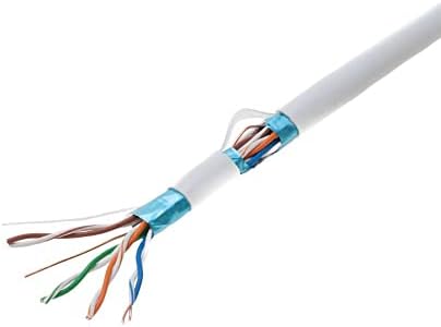 1000ft Cat5e Бял Плътен 24AWG Екраниран кабел FTP Cat5 Оптичен мрежовия проводник (версия неекранирана (FTP),