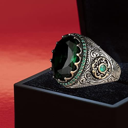 Купи пръстен пръстен в комплект за жени пръстен с диамант Диамант, Сапфир зелен пръстен Пръстен подарочное кръгъл