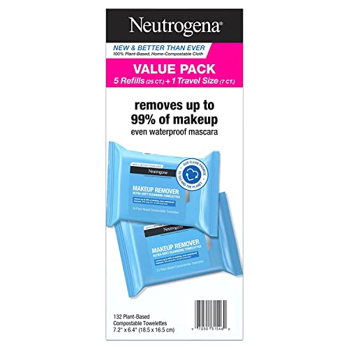 Набор от Ультрамягких Пречиствателни кърпички за отстраняване на грим Neutrogena Value Pack (132 Карата)