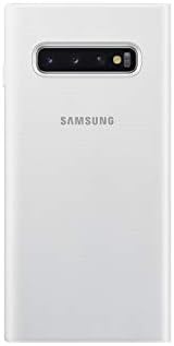 Чанта-портфейл за Samsung Galaxy S10 с led подсветка, бял