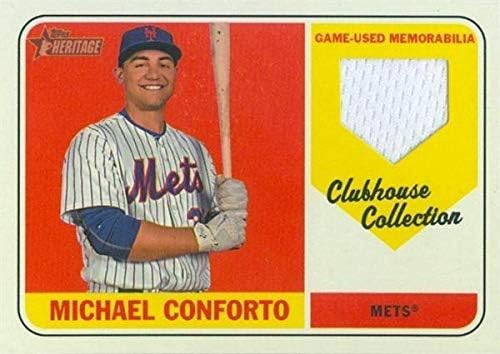 Бейзболна картичка с нашивкой на тениската играч на Майкъл Конфорто (Ню Йорк Метс) от колекцията на Topps Heritage