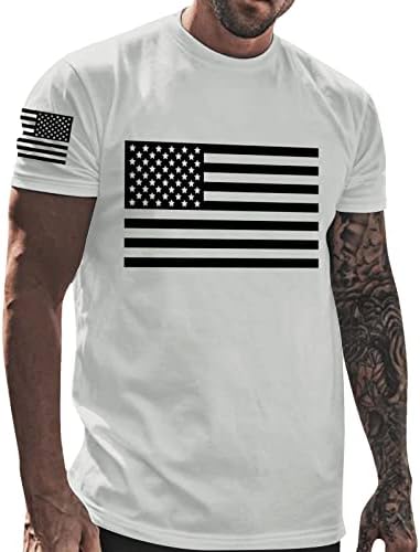 Тениска MIASHUI Medium, Мъжка Тениска с Флага на Деня на Независимостта, Ежедневни Мек и Удобен Памучен Тениска