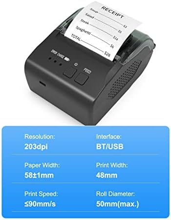 Принтер проверка XIXIAN, 58-мм Мини-Термопринтер за проверки с USB връзка и БТ, 2-инчов Безжичен Високоскоростен