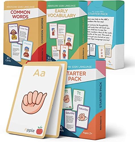 Флаш карта американския жестомимичен език за деца и начинаещи - 180 флаш карти ASL за бебета, деца, бебета.