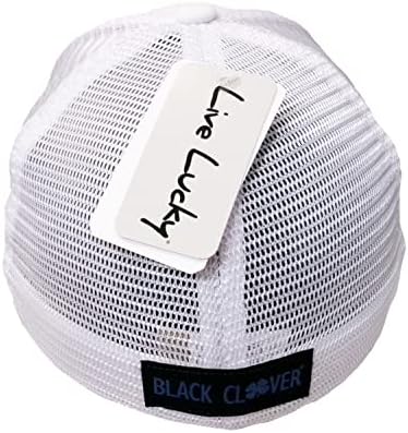Черно Детелина Идеалната Късметът 9 Бяла шапка с Бяла Детелина L /XL