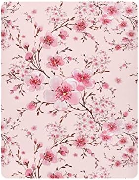 ALAZA Pink Cherry Blossom, Детски Легла с Цветен Модел, Чаршаф-Кош за Момчета и Момиченца, Мини-Размер 39x27