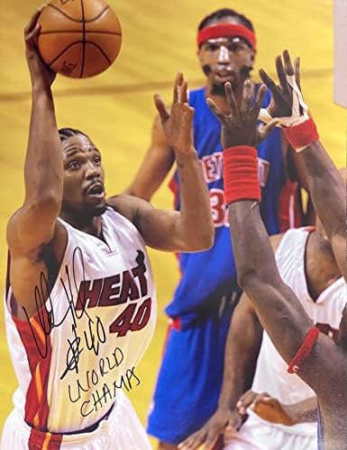 Баскетболно снимка Удониса Хаслема с автограф 16x20 - Снимки на НБА с автограф