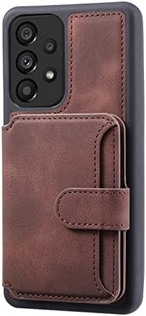 Защитно Кобур за Samsung Galaxy A52 5G Чанта-портфейл, Реколта Седалка от Изкуствена кожа с магнитна закопчалка