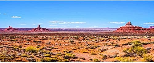 Огромен 24x12 инча Пустинен Терариум Фона на Синьо Небе Планински Оазис Гоби Местообитание за Влечуги Фон Винил