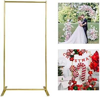 Поставка за фон Златна сватбена арка, площада топка 6,6 фута * 3,3 фута и цвете в Метална Алуминиева рамка за