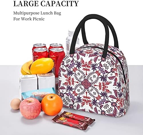 UTtitr Реколта Чанта за Обяд с Флорални Принтом под формата на Кърпи, Чанти за многократна употреба Обяд-Бокс,