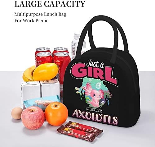 Случайна чанта за Обяд Просто Момиче, което обича Аксолотлей, Многократно Обяд-Бокс, Херметически Торбички-хладилници