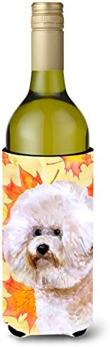 Carolin's Treasures ВВ9966ЛИТЕРОК Bichon шипове 2 Есенния Държач за бутилки Вино, Жълто, чанта за Носене-хладилник