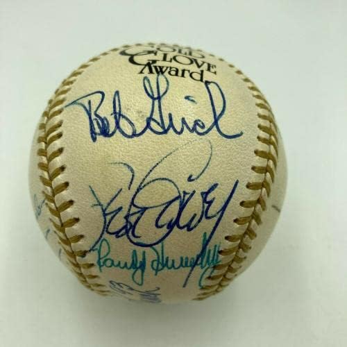 Бейзболни ръкавици с автограф от Джони Бенча, Ърни Бэнкса, Гари Картър, притежатели на златни ръкавици, ръкавици