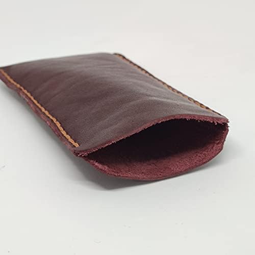 Чанта-кобур от естествена кожа за Motorola Moto E5, Калъф за вашия телефон ръчна изработка от естествена кожа, Изработен по поръчка Кожен Калъф-чанта за носене, Вертикална