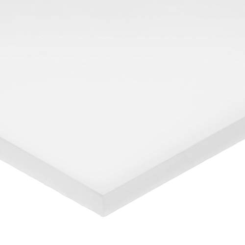 Бял лист ацеталевого пластмаса - 4 инча Дебелина x 8 инча ширина x 12 инча Дължина
