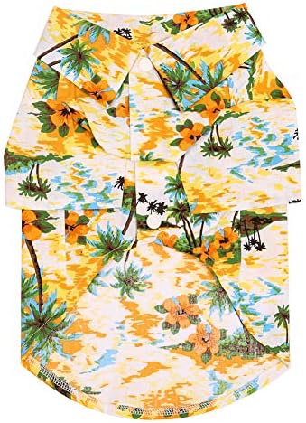 Хавайска Тениска за Домашни Кучета, Облекло за Летния Лагер, Дрехи с Сламена Шапка за Малки, Средни и Големи