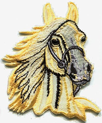 Нашивка с бродерия във формата на кон (жълт /gold) 8 см х 9,5 см (3