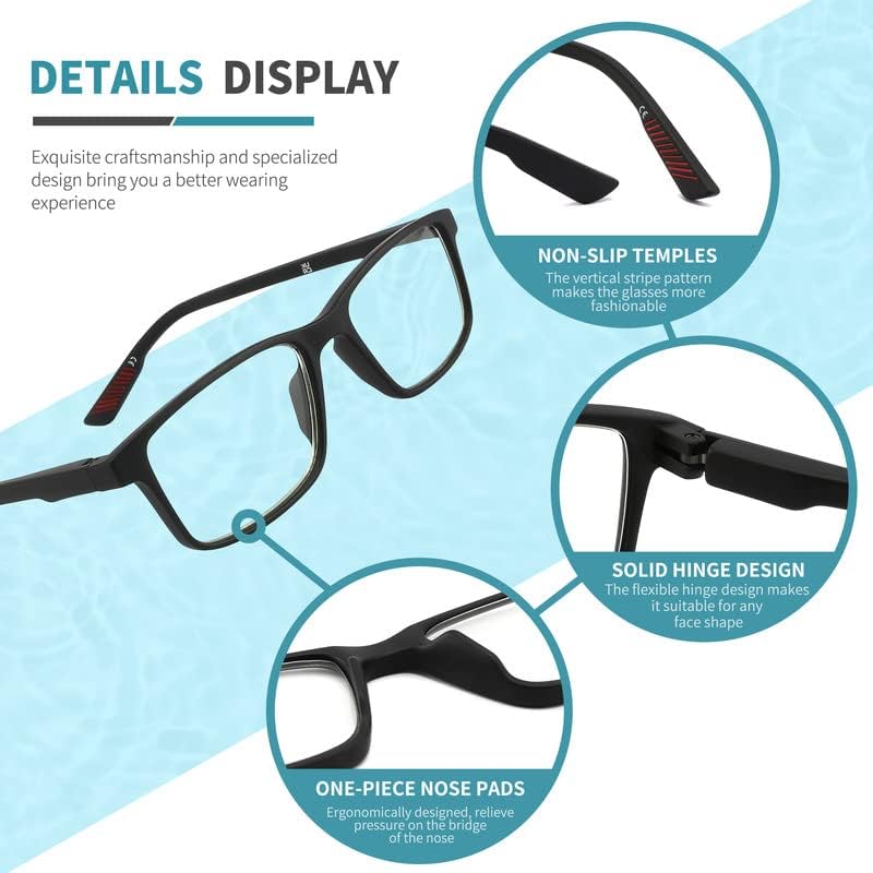IVNUOYI 4 Опаковки Очила за четене, Блокиране на Синя Светлина, Ридеры за мъже, Леки Компютърни Очила с Пружинным