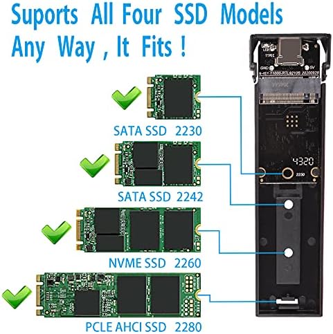 Адаптер за двухпротоколного корпуса SDCYFEE M. 2 NVME и SATA SSD, външен твърд диск без инструменти, поддържа