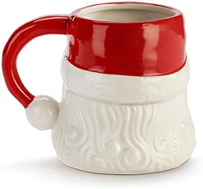 DEMDACO Santa Класическата Бяло-Червена 4,5-Инчов Керамична Коледна Кафеена Чаша-Чаша