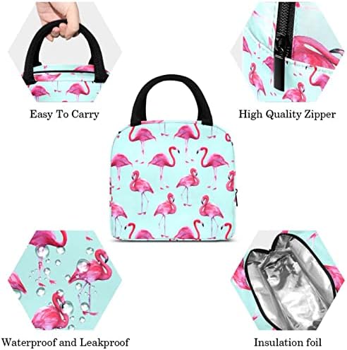 Дамски Чанта за обяд GUEROTKR, Кутия за Обяд за мъже, Дамски Кутия за Обяд, розово фигура на животното фламинго