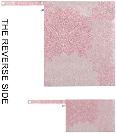 Kigai Розови Цветя Мокри и Сухи Чанти Комплекти Водоустойчив многократна употреба Пътен Плажен Текстилен Пелена